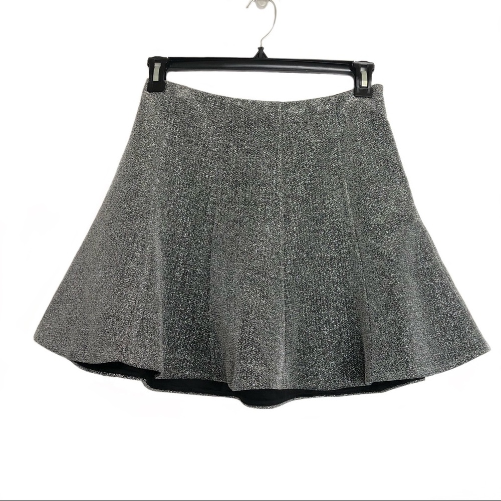 Express Metallic Skater Skirt Silver Size 8